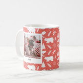 ポーラベアフローラ&パインホリデーレッド2フォトマグカップ コーヒーマグカップ (正面左)