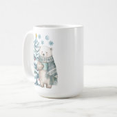 ポーラベアブルークリスマスセラミックマグカップ コーヒーマグカップ (正面左)