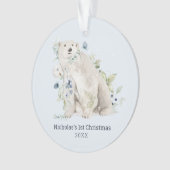 ポーラベアブルーパーソナライズされたオーナメント オーナメント (正面)