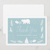 ポーラベアブルー誕生日サンキューカード シーズンカード (正面/裏面)