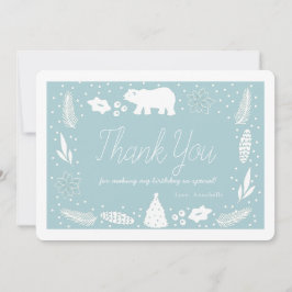 ポーラベアブルー誕生日サンキューカード シーズンカード