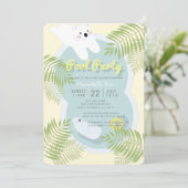 ポーラベアプールパーティーベビーシャワー招待状 招待状 (スタンド正面)