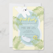 ポーラベアプールパーティーベビーシャワー招待状 招待状 (正面)