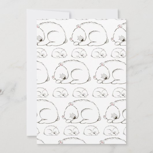 ポーラベアベイビーシャワーウッドランドウィンターボーイブルー 招待状 (裏面)