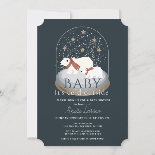 ポーラベアベビーその冷たい外海軍ベビーシャワー 招待状 (正面)