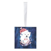 ポーラベアベビーハットバードクリスマスジョイ キューブオーナメント (右)