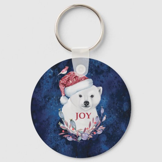 ポーラベアベビーハットバードクリスマスジョイ キーホルダー (正面)