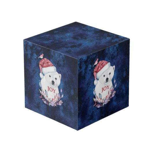 ポーラベアベビーハットバードクリスマスジョイ フォトキューブ (正面アングル)