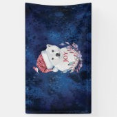 ポーラベアベビーハットバードクリスマスジョイ 横断幕 (縦)