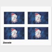 ポーラベアベビーハットバードクリスマスジョイ 長方形シール (シート)