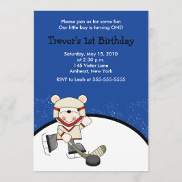 ポーラベアホッケースポーツ誕生日招待状 招待状