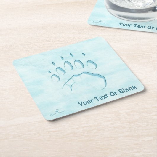 ポーラベアポープリント スクエアペーパーコースター (アングル)