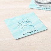 ポーラベアポープリント スクエアペーパーコースター (アングル)