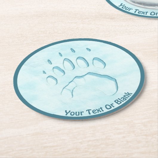 ポーラベアポープリント ラウンドペーパーコースター (アングル)