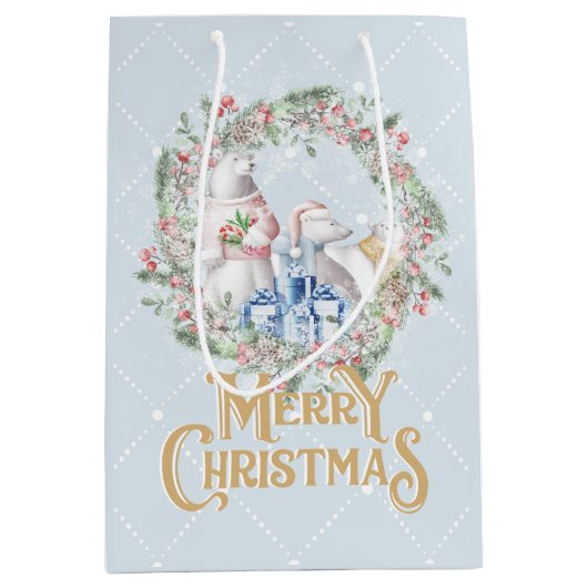 ポーラベアメリークリスマス抱き枕 ミディアムペーパーバッグ (正面)