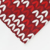 ポーラベアレッド背景ニットスタイルパターン フリースブランケット (角)