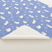 ポーラベアーズウィンターワンダーランドスノーフレークベビーキッズ シェルパブランケット (3/4)