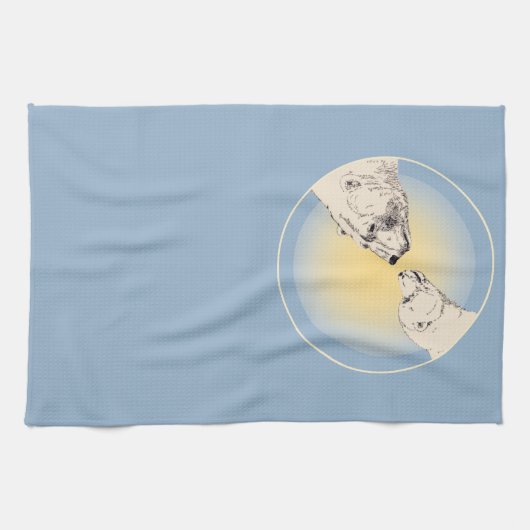 ポーラベアータオル母とカッブベアティータオル キッチンタオル (横)