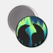 ポーラベア冷蔵庫マジェントワイルドライフアートキッチンギフト マグネット (正面/裏面)