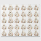 ポーラベア生まれたばかりのホリデー ラッピングペーパー (フラット)