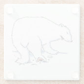 ポーラベア白ガラスのコースター ガラスコースター (裏面)