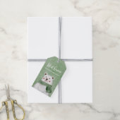 ポーラベア着用グリーンスカーフそれを雪休日 ギフトタグ (より糸付き)