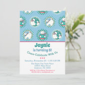 ポーラベア誕生日招待状ウィンターパーティーブルー 招待状 (スタンド正面)