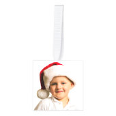 ポーラベア雪だるまキッズ写真テンプレートクリスマス キューブオーナメント (正面)