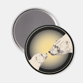 ポーラベア&クブ冷蔵庫マジェントワイルドライフアートギフト マグネット (正面/裏面)