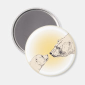 ポーラベア&クブ冷蔵庫マジェントワイルドライフアートギフト マグネット (正面/裏面)