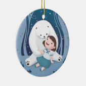 ポーラベア&チャイルドイラストレーション セラミックオーナメント (右)