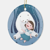ポーラベア&チャイルドイラストレーション セラミックオーナメント (左)
