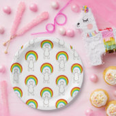 ポーラベア&レインボーパーティー紙プレート ペーパープレート (パーティー)