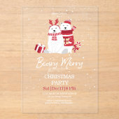 ポーラベーリーメリークリスマスパーティーID851 アクリル招待状 (正面)