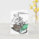 ポーラポップ・アートのベア表現チル熱い浴槽の夏 カード (黄色い花)