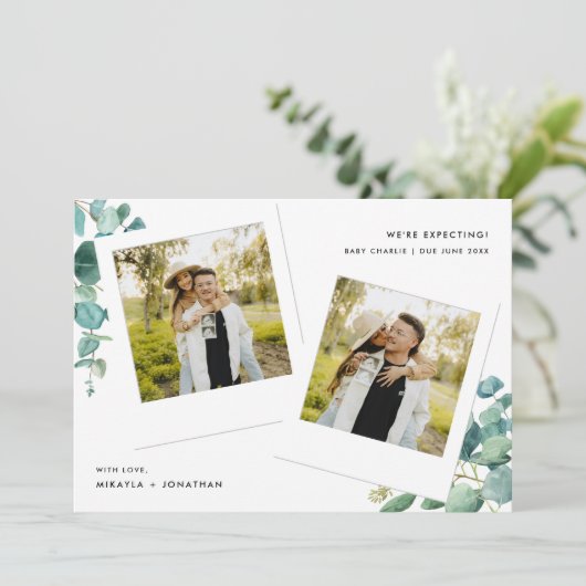 ポーラモダンロイド光水色フローラ妊娠 案内状 (スタンド正面)