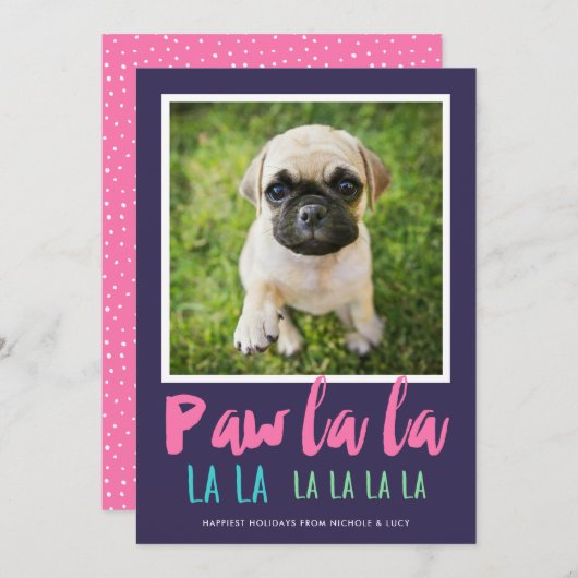 ポーララペットフォトクリスマスピモダンンク シーズンカード (正面/裏面)