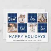 ポーラララブルーバッファロープレイドペット写真コラージュ シーズンカード (正面)