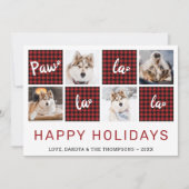 ポーラララレッドバッファロープレイドペット写真コラージュ シーズンカード (正面)