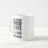 ポーランおもしろいドギフトマグ、必要なのは愛 コーヒーマグカップ (正面左)