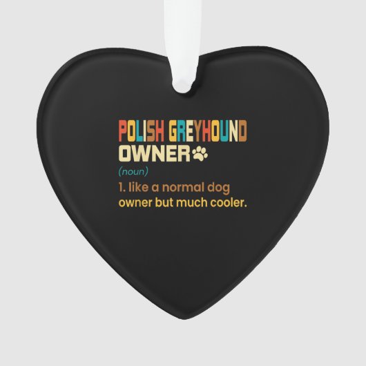 ポーランおもしろいドグレイハウンドヴィンテージレトロドッグママパパG オーナメント (正面)