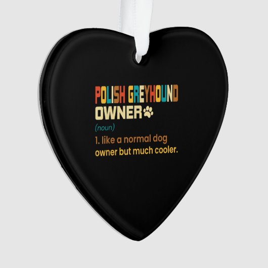 ポーランおもしろいドグレイハウンドヴィンテージレトロドッグママパパG オーナメント (正面)