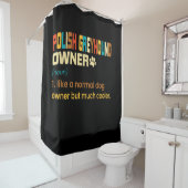 ポーランおもしろいドグレイハウンドヴィンテージレトロドッグママパパG シャワーカーテン (インサイチュ)