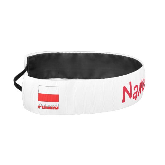 ポーランドおよびポーランド国旗の赤個人用設定 アスレチックヘッドバンド (左)