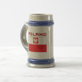 ポーランドが付いているポーランドの《鳥》ハヤブサの旗 ビールジョッキ (正面左)