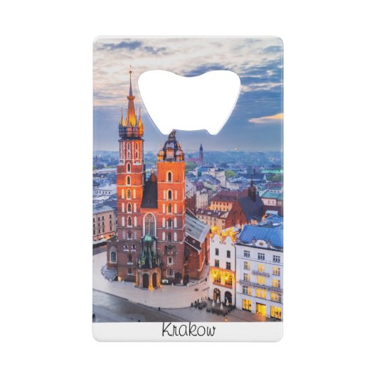 ポーランドでのクラクフの夜 クレジットカード栓抜き (正面)