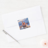 ポーランドでのクラクフの夜 スクエアシール (封筒)