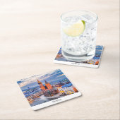 ポーランドでのクラクフの夜 スクエアペーパーコースター (インサイチュ)