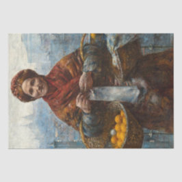 ポーランドでオレンジを売る貧しいユダヤ人女性 薄葉紙