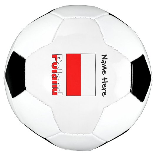 ポーランドとポーランドの国旗と君の名でサッカーボール サッカーボール (回転)